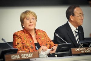 UN Women Executive Director Michelle Bachelet speaks at the Commemoration of International Women’s Day on 8 March 2013 at United Nations Headquarters in New York. Photo Credit: UN Women/Catianne Tijerina