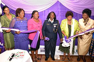 Kenya’s Women’s Situation Room is launched by UN Women Country Director Zebib Kavuma (on far left), Assistant Police Commissioner Beatrice Nduta (centre), and members of the Team of Eminent Persons.