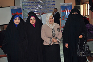 Women candidates and their election trainer following a recent training in Kut. Pictured from left to right: Sanaa Isaa, candidate from the Iraq of Wealth and Giving coalition; Radhiea Ali Salim, candidate of the Gathering of Loyal Hands party; Sanaa Al-Taai, trainer; and Sajida Nezer, Al-Ahraar coalition. Sajida Nezer won her seat with a total of 1,495 votes. Photo courtesy of the Iraq Foundation
