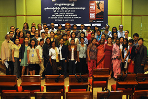 Survivors of sexual violence from Cambodia, Timor Leste and Bangladesh wrap up the October 2012 Women’s Hearings at Phnom Penh, Cambodia. This event was co-sponsored by the Victims Support Section of the Extraordinary Chambers in the Courts of Cambodia.