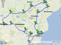 Africa bike ride route