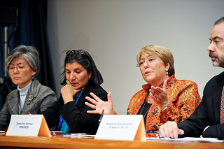 UN Women Executive Director Michelle Bachelet participates in a panel discussion during CSW57