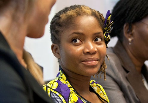 Raquelina thanked UN Women for receiving her and for all its support in Mozambique. Photo: UN Women/Ryan Brown