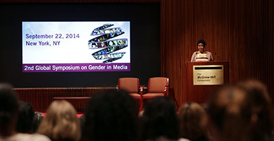 UN Women Executive Director Phumzile Mlambo-Ngcuka introduces the findings of a ground-breaking study on gender stereotypes in global films by the Geena Davis Institute at an event to present its findings on 22 September, 2014. Photo: UN Women/Ryan Brown