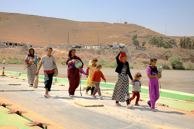 Yazidi children and women