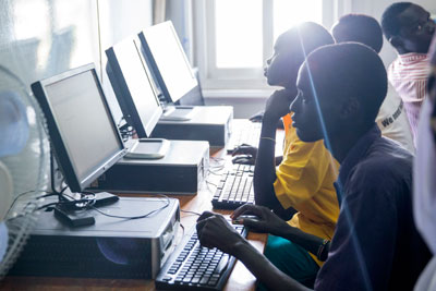 A computer lab supported by UN Women and run by the Community Empowerment Progress Organization (CEPO).