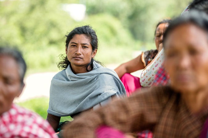 Mina Shrestha is a 30-year-old woman widowed as a result of the April 2015 earthquake in Nepal.
