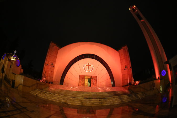 Orthodox Cathedral in Tirana, Albania was lit in orange on 25 November supporting UNiTE to End Violence against Women campaign. Photo: UN Albania