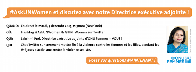 #AskUNWomen sur Twitter avec la Directrice exécutive adjointe Lakshmi Puri