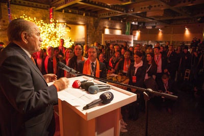 Kadir Topbas, the Mayor of Istanbul stresses his commitment to combating violence against women. Photo: UN Women/Haluk Baylan