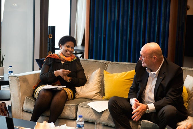 UN Women Executive Director Phumzile Mlambo-Ngcuka and Mustafa Koc, Chairman of Koc Holding. Photo: UN Women/Ventura Formicone