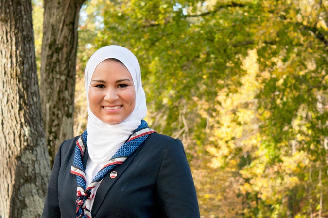 Dina Hossam, 21, from Cairo, Egypt, was the youngest participant in the recent Voices against Violence training workshop. Photo credit: UN Women/Urjasi Rudra