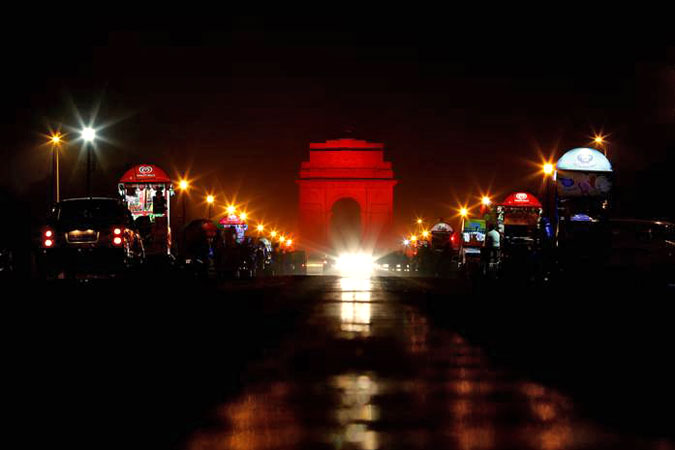 In New Delhi, India, the iconic India Gate was lit orange during the 16 Days of Activism against Gender-Based Violence. Photo: UN Women