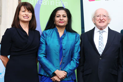 Puri with the President of Ireland