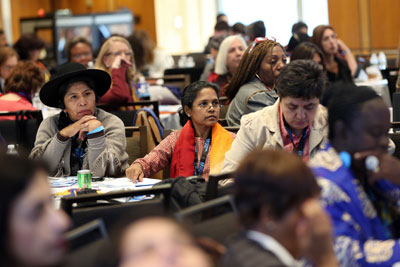 The Global Civil Society Dialogue gave members of UN Women's Civil Society Advisory Groups from around the world an opportunity to share ideas. Photo: UN Women/Ryan Brown