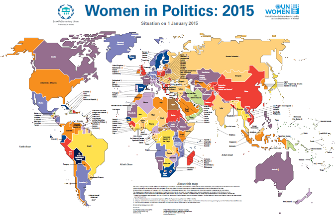 Clickable image of part of the Women and Politics map 2015