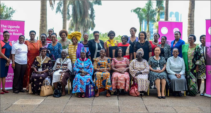 Members of the Uganda Women’s Situation Room, including eminent women of Uganda and Africa, at the official opening on 15 February 2016 at the Sheraton Hotel in Kampala. Photo: UN Women/Nadine Kamolleh.