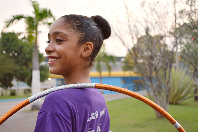 Adrielle Alexandre, a 12 years old girl and young athlete from Rio de Janeiro, in the Southeast of Brazil  Photo: UNIC Brazil