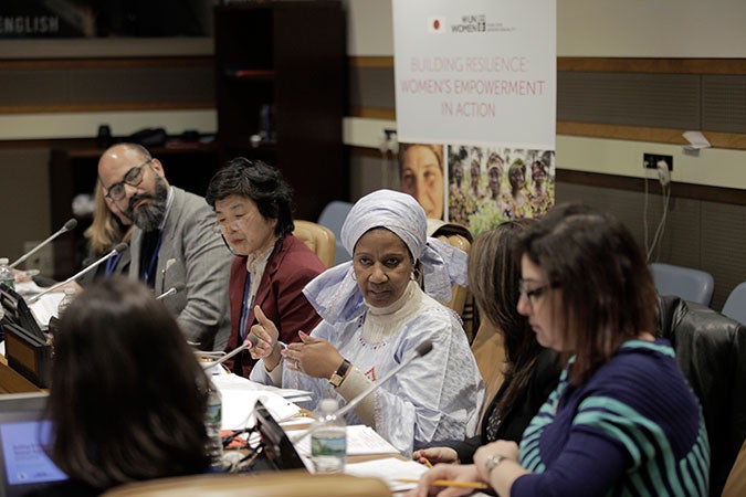 UN Women Deputy Executive Director at the launch of new research on women's economic empowerment in fragile States. Photo: UN Women/J Carrier