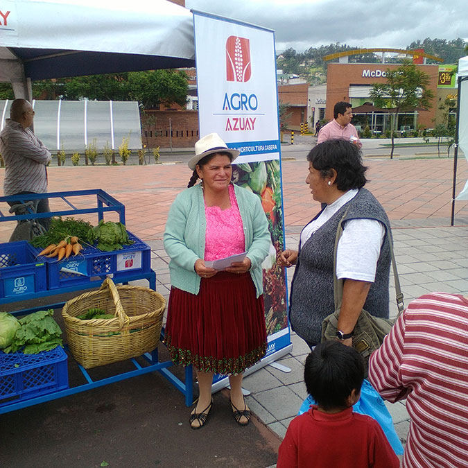 María Rosa Suquilanda sells her produce at a local fair. Photo courtesy of the Provincial Government of Azuay