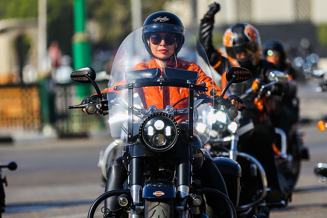 A motorcycle ride led by women riders called “A Safe Journey” in Cairo, Egypt. Photo: UN Women/Muhammed Ghouneim