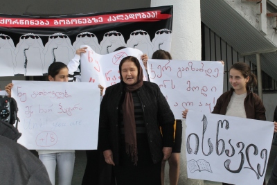 A rally against early marriage. Photo: Kakheti Regional Development Foundation