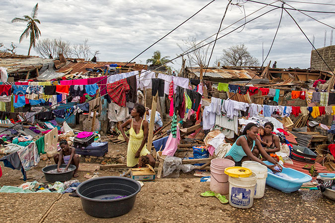 Women washing clothes following Hurricane Matthew in Haiti. Photo: UN/MINUSTAH/Logan Abassi