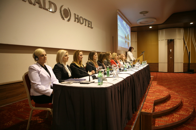 The 12 board members of the Association of Women in the Kosovo Police at the annual assembly meeting on February 10, 2016. Photo: AWKP/Teuta Bajgora Jasiqi 