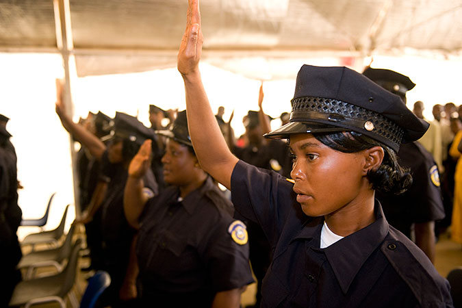 The Liberian National Police graduation ceremony for Class 33, which contained a record number of 104 new female officers. Photo: UN Photo/Christopher Herwig