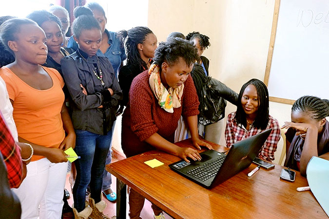 A Mozilla Club for women gathers in Nairobi. Photo Courtesy of Mozilla Foundation/Amira Dhalla