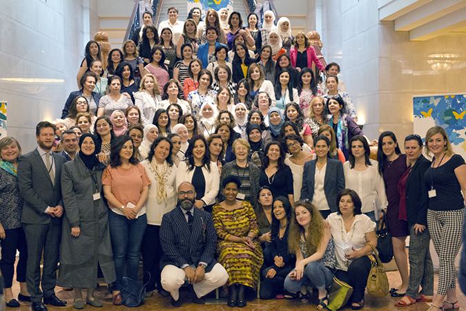 Group photo at the closing of the Syrian Women Peacemakers conference in Beirut. Photo: UN Women/Emad Karim