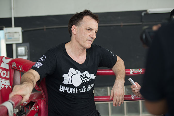 Stephan Fox speaks about his work with the World Muaythai Council to promote gender equality and raise awareness about the need to end violence against women and girls.    Photo: UN Women/Pathumporn Thongking