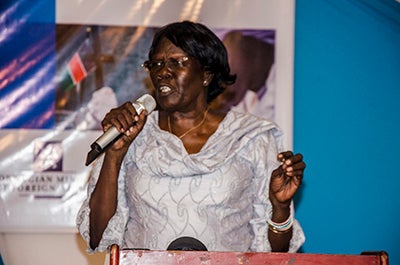 Dr. Priscilla Joseph during her opening remarks. Photo: UN Women/Ezra York Wani