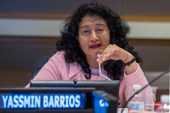 Yassin Barrios, Presiding judge in the landmark Guatemala genocide and Sepur Zarco cases, speaks during the event Masculinities, Violence against Women in Leadership & Participation in Transitional Societies: The Case of Burundi and Guatemala. Photo: UN Photo/Cia Pak