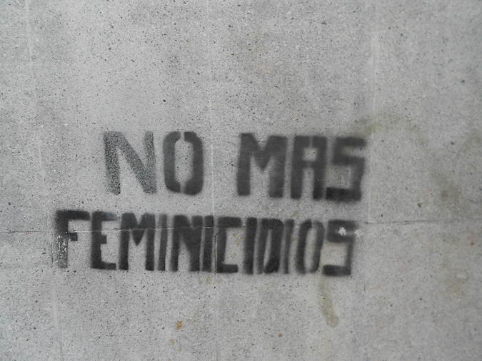 “No more femicides,” reads this graffiti, scrawled on a wall in Mexico City, where public outcry has been mounting against gender-motivated killings. Photo: Denis Bocquet