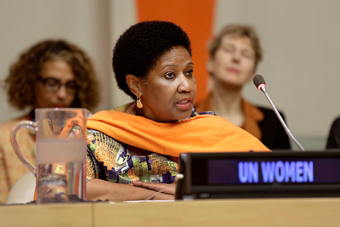 UN Women Executive Director Phumzile Mlambo-Ngcuka speaks at the official commemoration of the International Day for the Elimination of Violence against Women. Photo: UN Women/Ryan Brown