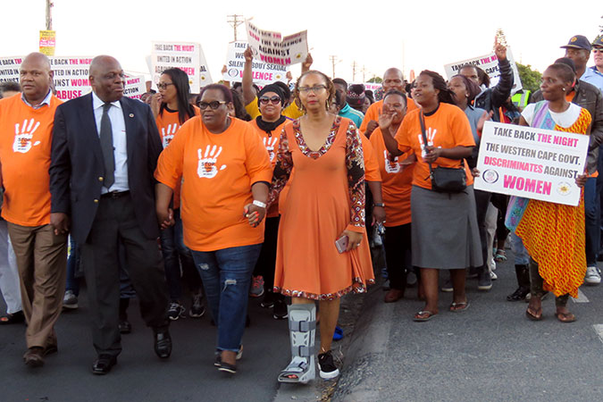 In South Africa, the United Nations joined Ilitha Labantu for their annual Take Back the Night March, held in Gugulethu Township. Photo credits: UN Women/Otae Mkandawire