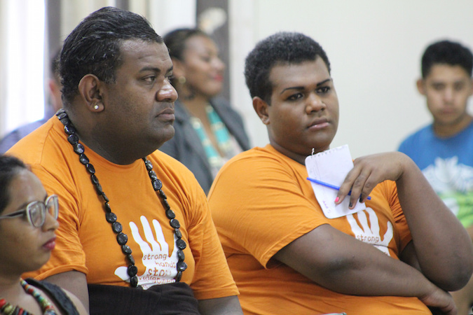A panel discussion on transgender rights and gender-based violence in Fiji, 2015, as part of the 16 Days of Activis. Photo: UN Women/Ellie van Baaren