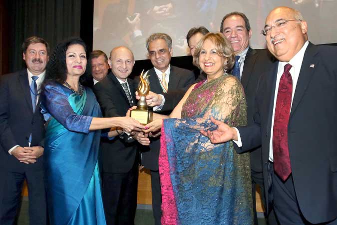 UN Women Deputy Executive Director Lakshmi Puri receives the prestigious Power of One award. Photo: Jay Mandal 