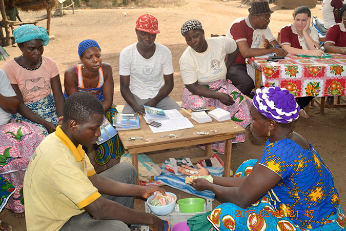 A savings and loans group in Akete, Benin. Photo: ANAF Benin