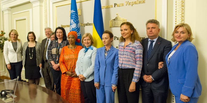 UN Women Executive Director, Phumzile Mlambo-Ngcuka met Ukrainian MPs to discuss the importance of legislation to advance gender equality. Photo: UN Women/Volodymyr Shuvayev