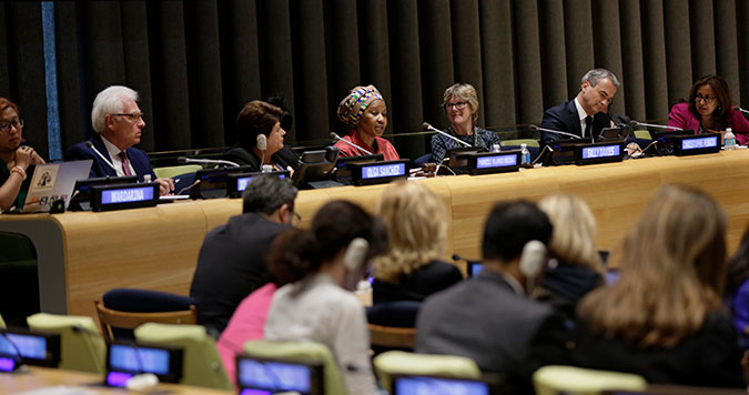 At an event in the context of the High-Level Political Forum, the High-Level Panel on Women’s Economic Empowerment urges action to fulfill commitments. Photo: UN Women/Ryan Brown