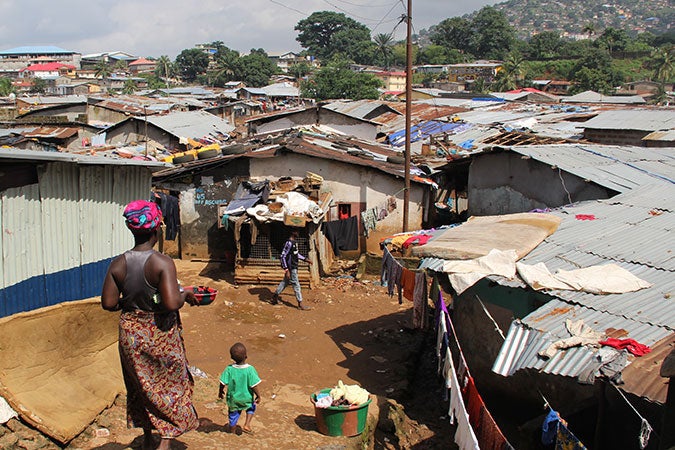 Mudslides in Sierra Leone have effected an estimated 6,000 people. Women must be included in humanitarian response. Photo: UN Women/Cecil Nelson