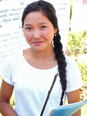 Peer educator Aigul Bektemirova. Photo: UN Women Kyrgyzstan/Gerald Gunther