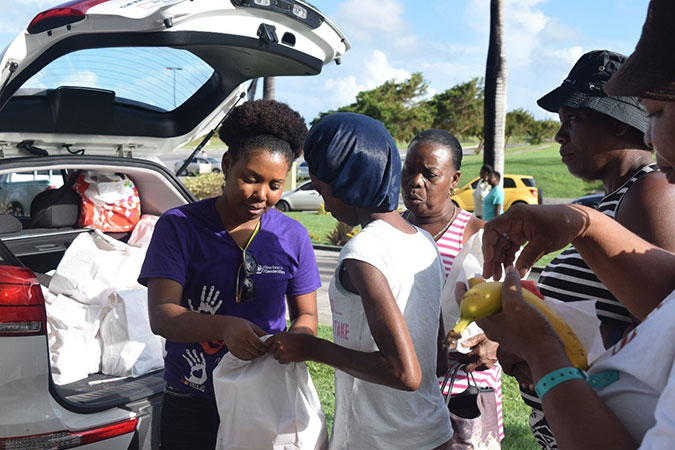 Following Hurricane Irma, dignity kits are distributed to women and girls. Photo: Antigua and Barbuda Directorate of Gender Affairs/Nneka Nicholas