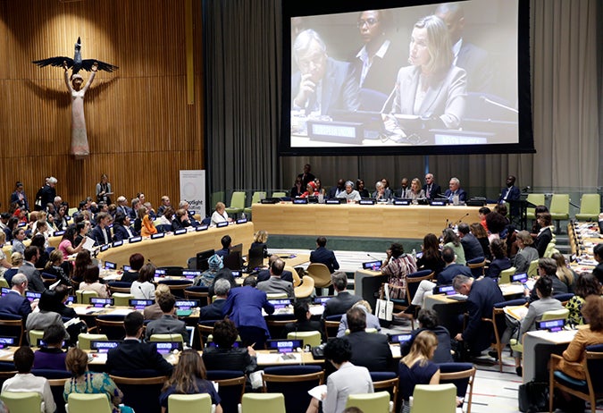 The launch event for the Spotlight Initiative to eliminate all forms of violence against women and girls. Photo: UN Women/Ryan Brown