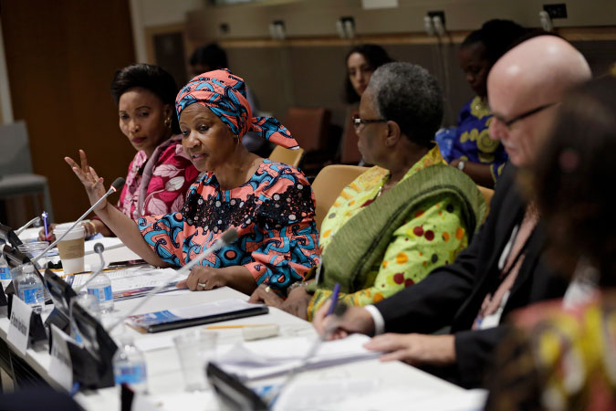 UN Women Executive Director Phumzile Mlambo-Ngcuka speaks at the side event titled 'The Women, Peace and Security Agenda in a Changing Global Context' during the 72nd UN General Assembly. Photo: UN Women/Ryan Brown