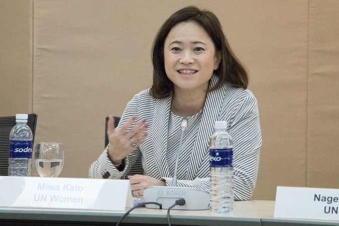 Miwa Kato, Regional Director of UN Women Regional Office for Asia and the Pacific gives opening remarks. Photo: UN Women/Yoomi Jun