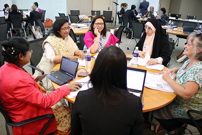 Participants discussing key recommendations at the Asia-Pacific pre-CSW61 dialogue. Photo: UN Women/Yoomi Jun