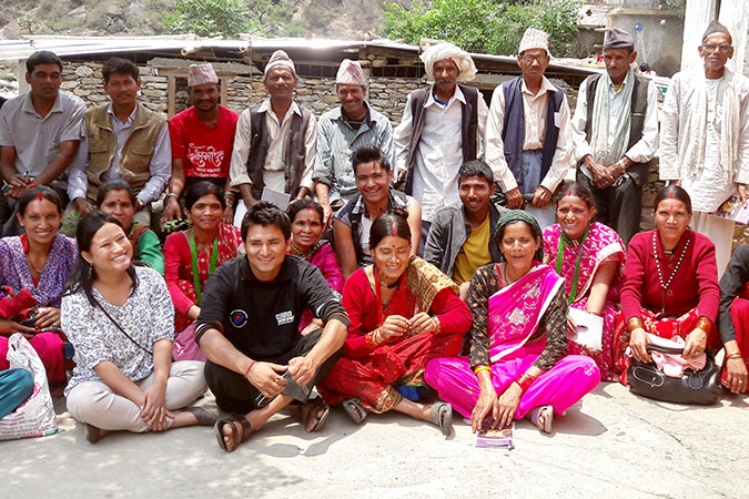 Community leaders, traditional healers and volunteer peer educators after a training on Chhaupadhi myths about the harmful chhaupadi practice. Photo Courtesy of Puspa Pokharel